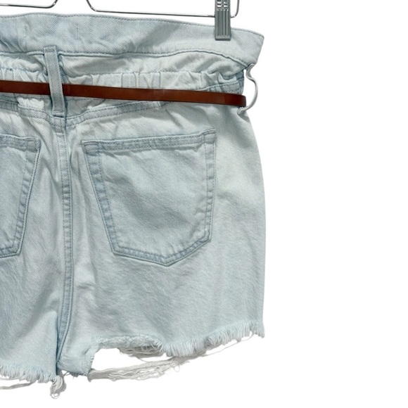 IRO Distressed Paperbag Belted High Waisted Jean Shorts Size 26 - Picture 6 of 8